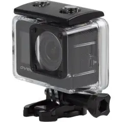 Caméra d'action personnalisée Prixton DV800 noire dans son caisson étanche transparent sur support