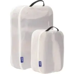 Lot de 2 cubes de rangement Thule blancs en nylon recyclé avec couvercle en filet et poignée noire