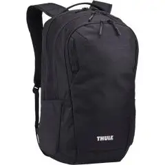Sac à dos ordinateur Thule Lumion noir personnalisable vu de trois quarts avec poche avant zippée et poche latérale