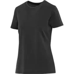 T-shirt femme personnalisé Nanaimo noir délavé à col rond et manches courtes en coton ringspun, vue de face