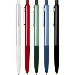 Stylo publicitaire personnalisable Soffit Click en aluminium recyclé, cinq coloris : blanc, rouge, vert, bleu, noir