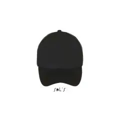 Casquette trucker personnalisée noire, panneau avant en mousse et visière incurvée, vue de face