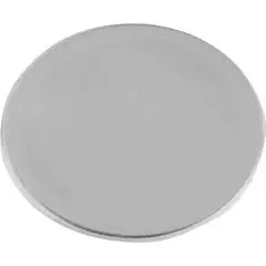 Grand autocollant réfléchissant rond personnalisable de 7 cm, finition blanche à reflet argenté, vu de face