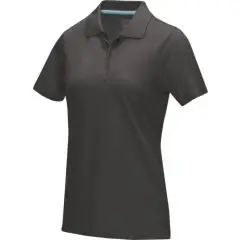 Polo bio GOTS manches courtes femme - GRAPHITE