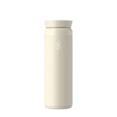 Mug isotherme Ocean Bottle Peak Brew coloris grès en inox recyclé avec couvercle 360° et logo blanc discret