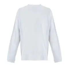 T-shirt manches longues personnalisé LEGACY LSL blanc, coupe oversize, épaules tombantes et poignets côtelés, vu de face