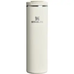 Gobelet isotherme Stanley Transit Fliptop 470 ml coloris clair mat avec logo embossé et couvercle à clapet