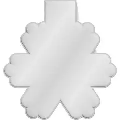 Aimant réfléchissant publicitaire en forme de flocon de neige en PVC blanc argenté aux branches arrondies