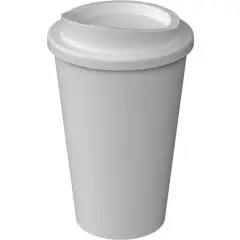 Gobelet isotherme personnalisable AMERICANO INFINITI gris clair de 350 ml avec couvercle à bec assorti, vue de face