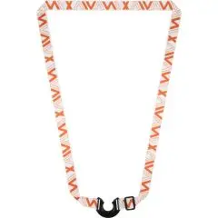 Tour de cou porte-bouteille personnalisé LIAN blanc à motif orange sublimé avec anneau noir et boucle réglable