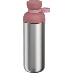 Gourde inox Mepal Vita 700 ml en acier brossé recyclé avec bouchon rose et boucle de transport latérale