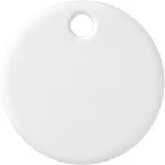 Balise de suivi personnalisée Chipolo POP blanche, disque mat avec orifice d’attache, objet publicitaire