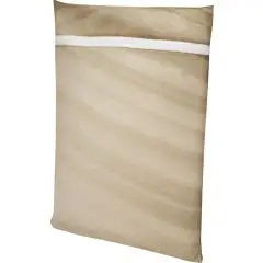 Sac à linge personnalisé TIDY en RPET à fermeture éclair blanche, imprimé d'un motif beige ondulé