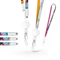 Lanyard Câble de Charge 3-en-1 Personnalisable avec PC 