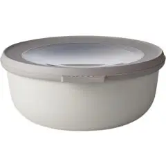 Bol de conservation personnalisable Mepal Cirqula 750 ml blanc avec couvercle hermétique gris translucide