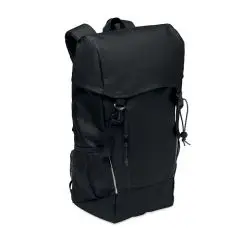 Sac à dos personnalisable pour ordinateur 15 pouces SIENA noir avec poche zippée et poche latérale en filet
