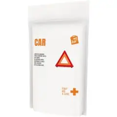 Trousse de secours voiture personnalisée en pochette blanche Car avec triangle de signalisation rouge