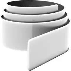 Brassard slap personnalisable blanc de 34 cm en TPU réfléchissant, presque entièrement enroulé sur lui-même