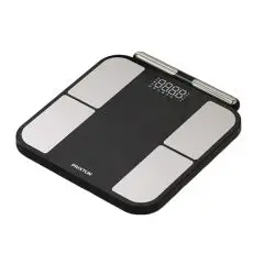Balance impédancemètre personnalisée Prixton BC400 noire à quatre plaques argentées et afficheur numérique