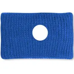 Bracelet de voyage personnalisé en maille élastique bleue avec bouton de pression rond blanc