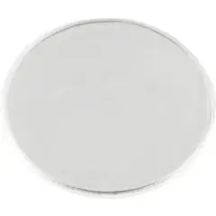 Petit sticker réfléchissant rond de 5,8 cm personnalisé, disque blanc translucide à fines stries, vu de face