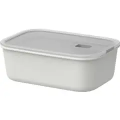 Boîte de conservation personnalisée Mepal EasyClip blanche avec couvercle givré, valve vapeur et clip latéral