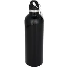 Bouteille isotherme personnalisable noire 530ml et mousqueton métallique intégré