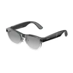 Lunettes connectées Prixton IRIS AI personnalisées, monture grise dégradée translucide et caméra intégrée