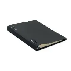 Cahier A5 personnalisé SPIRABLE noir à couverture souple en PU recyclé et reliure à spirales rechargeable