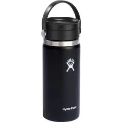 Mug de voyage isotherme Hydro Flask 473 ml noir avec couvercle Flex Sip à poignée souple et bague en inox