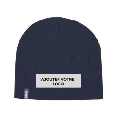 Bonnet personnalisable IZU rouge acrylique tricot côtelé 1x1 couvre-chef publicitaire hivernal