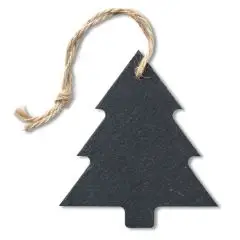 Suspension de Noël en ardoise noire personnalisable SLATETREE en forme de sapin avec ficelle naturelle torsadée