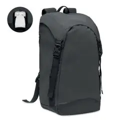Sac à dos personnalisable noir en polyester 190T EIGER avec sangles à boucles et bretelles réglables