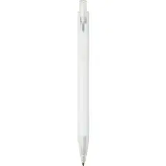 Stylo aluminium recyclé personnalisé SPECTRUM blanc avec clip, bouton-poussoir et pointe translucide, vue de face