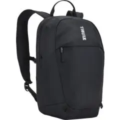 Sac à dos personnalisé Thule EnRoute 12 L noir vu de trois quarts avec poche frontale zippée et poignée de portage