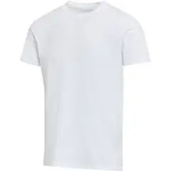 Tee-shirt bio personnalisé unisexe Balfour blanc en coton OCS stretch, col rond et manches courtes vu de face