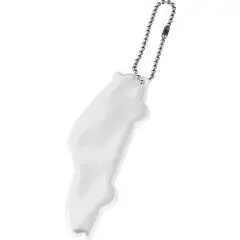 Pendentif réfléchissant publicitaire blanc en forme de voiture H-12 RFX suspendu à une chaînette à billes