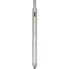 Stylo bille 4 en 1 personnalisable en acier recyclé, porte-mine 0,5 mm et grip moleté argent