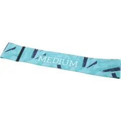 Bande élastique personnalisée résistance moyenne turquoise sublimée de traits bleu marine et texte blanc