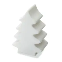Lampe LED sapin de Noël personnalisable LUMITREE en PVC blanc mat éteinte, silhouette de sapin stylisé