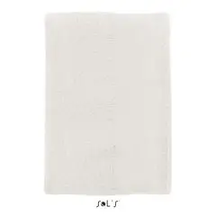 Serviette invité personnalisée blanche en coton éponge avec liteau lisse de 5 cm pour logo