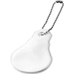 Accessoire réfléchissant personnalisé blanc en forme d'ampoule suspendu à une chaînette à billes métallique