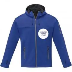 Veste softshell personnalisable homme Match noire avec poches zippées et capuche réglable