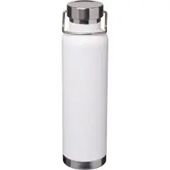 Bouteille isotherme personnalisable Astra blanche 650ml en acier inoxydable recyclé avec poignée ergonomique